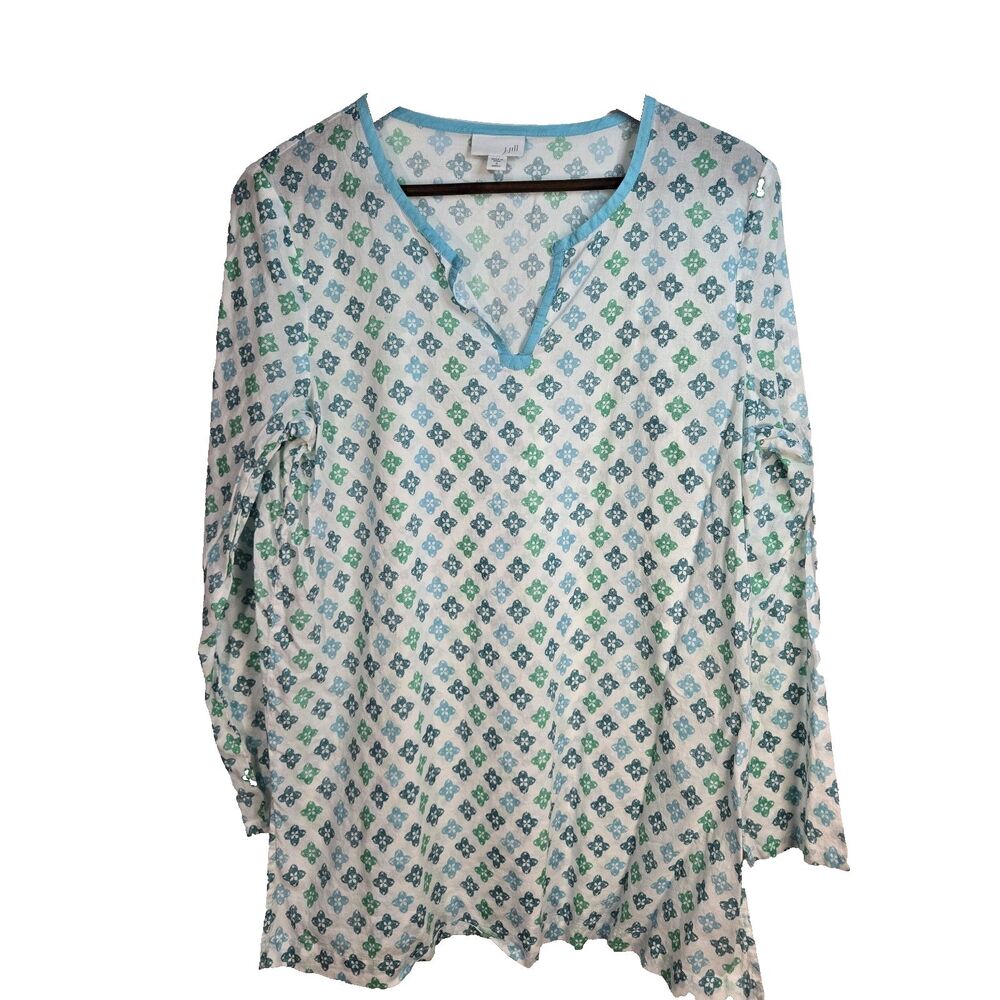J Jill Lightweight Cotton Swim Coverup Small Missy Resort Wear Beach